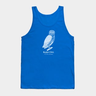 Barn Owl with Common and Scientific Names - bird lovers design Tank Top
